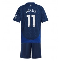 Echipament fotbal Manchester United Joshua Zirkzee #11 Tricou Deplasare 2024-25 pentru copii maneca scurta (+ Pantaloni scurti)